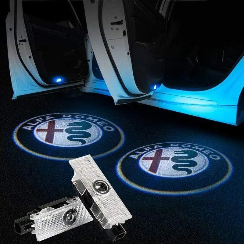 2pcs LED Car Door Welcome Laser Projector Logo Ghost Shadow Light For ALFA ROMEO - larahd