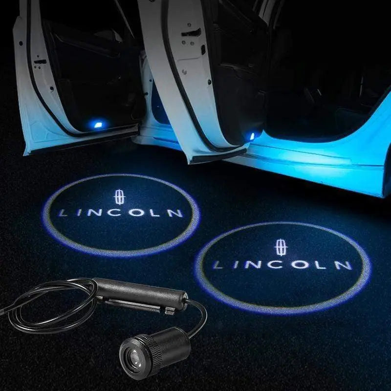 2pcs LED Car Door Courtesy Projector Laser Ghost Shadow Light For LINCOLN Logo - larahd