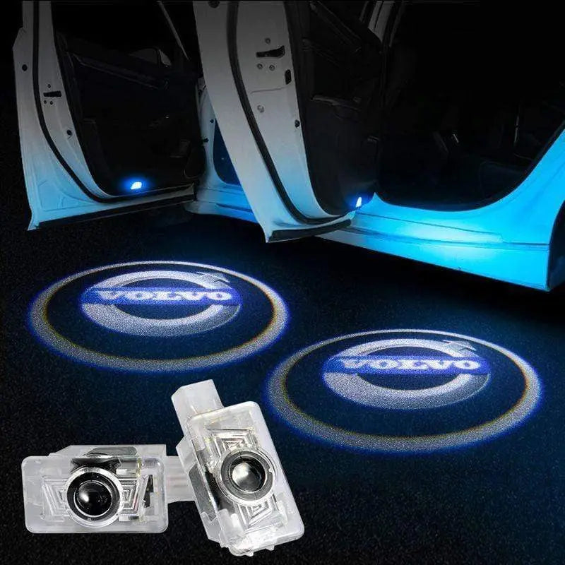 2pcs LED Car Door Courtesy Projector Laser Ghost Shadow Light For VOLVO Logo - larahd