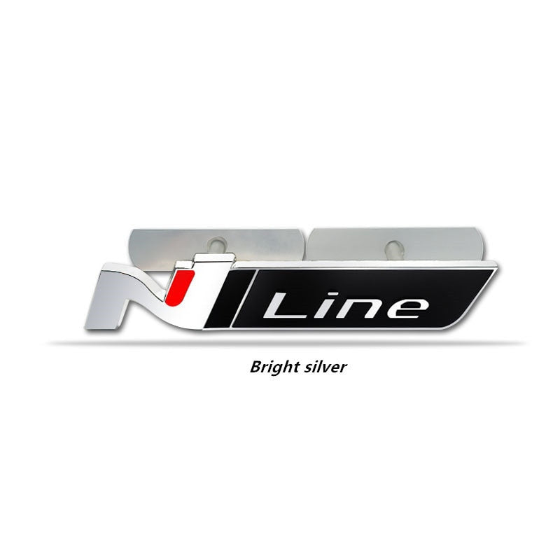 1x 3D Metal N NLINE N Line Badge Emblem Grille for Hyundai Front Hood - larahd