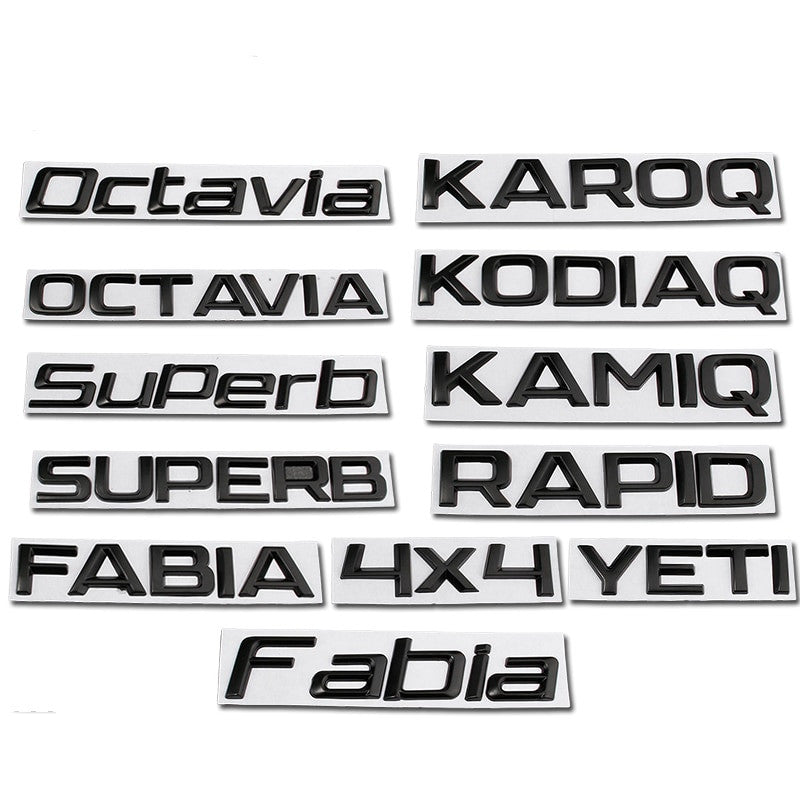 Skoda Rear Trunk Letters Replace Badge Emblem Metal Stickers For Octavia SUPERB FABIA - larahd