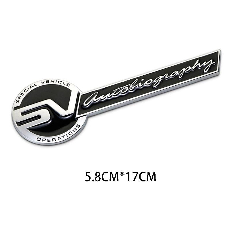 1Pcs Metal Sticker SV SVR Badge Emblem Decals For Range Rover Evoque Defender Discovery - larahd