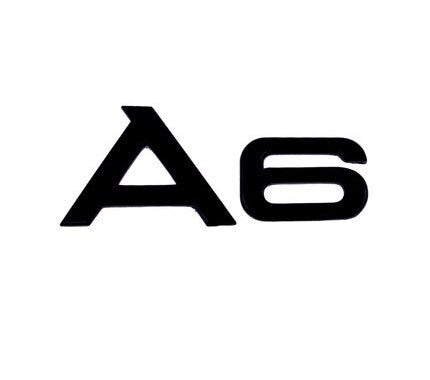 1pcs ABS Glossy Black Rear Tailage Trunk Sticker For Audi A6 C6 C5 A3 A5 Q2 Q3 - larahd