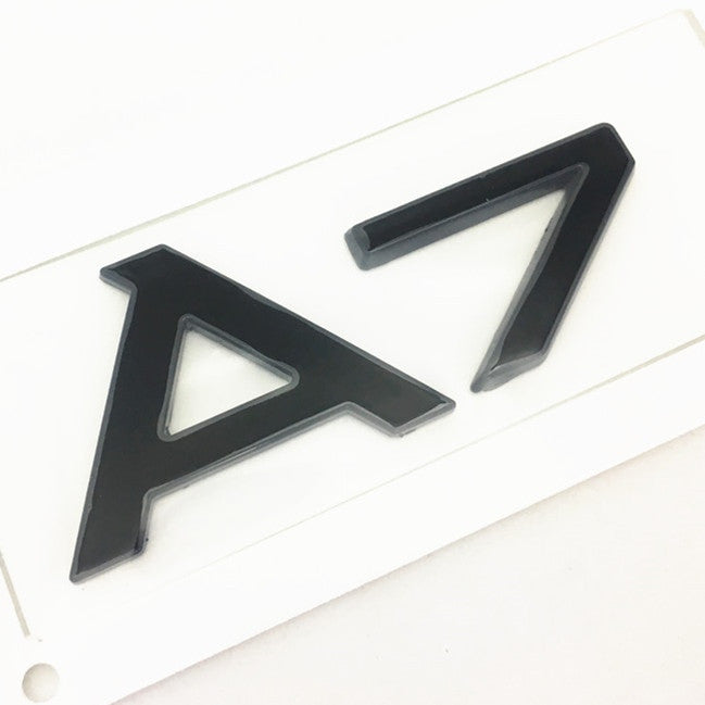 1 Pcs For Audi Black/Silver A 3 4 5 6 7 8 Rear Bumper Trunk Emblem Stickers Badge Decals - larahd