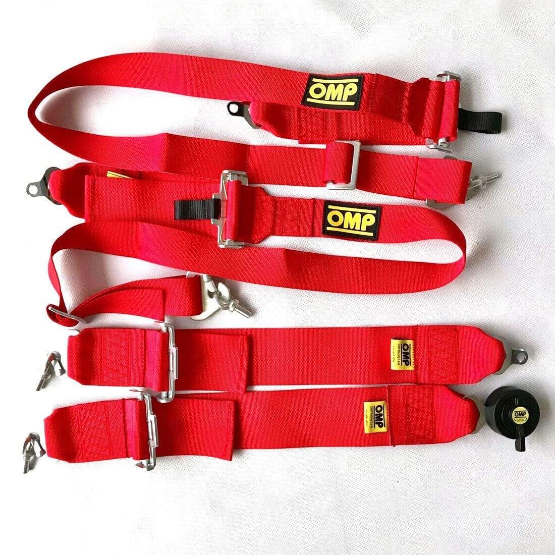 1 Set Universal Red/Black/Blue 4 Point Camlock Quick Release Racing Car Seat Belt Harness - larahd