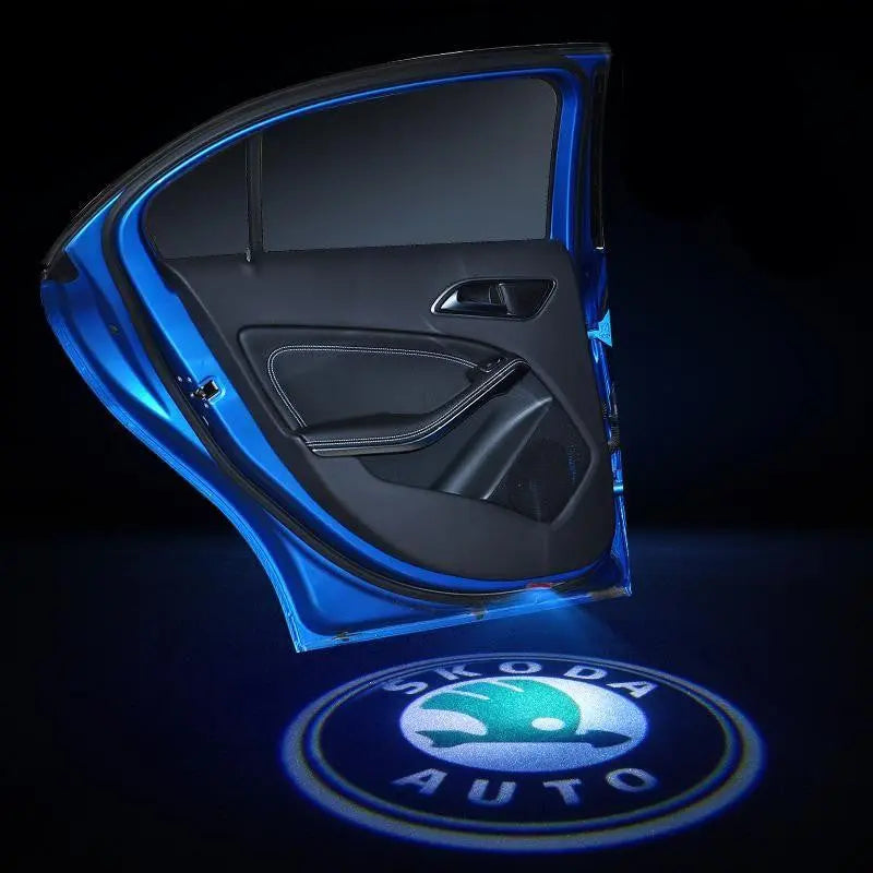 2X LED Car Door Welcome Light HD Logo Courtesy Projector Ghost Laser SKODA - larahd