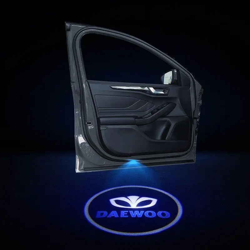 2pcs LED Car Door Courtesy Projector Laser Ghost Shadow Light For Daewoo Logo - larahd
