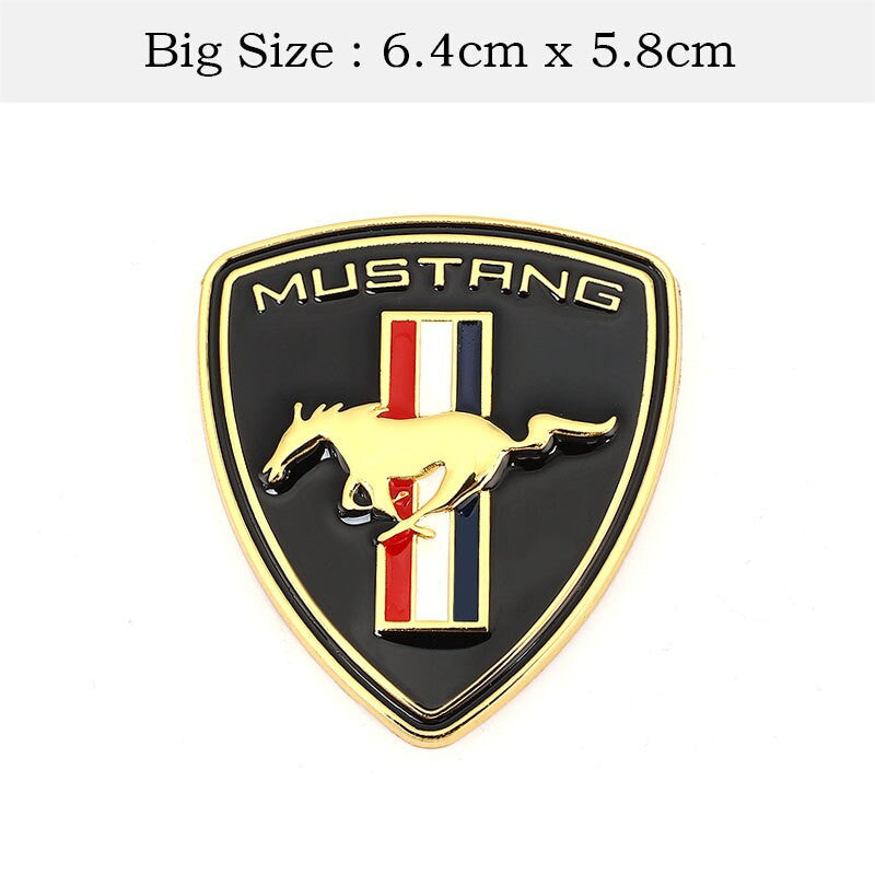 2PCS Left Right 3D Emblem Auto Sticker Running Horse For Ford Mustang - larahd