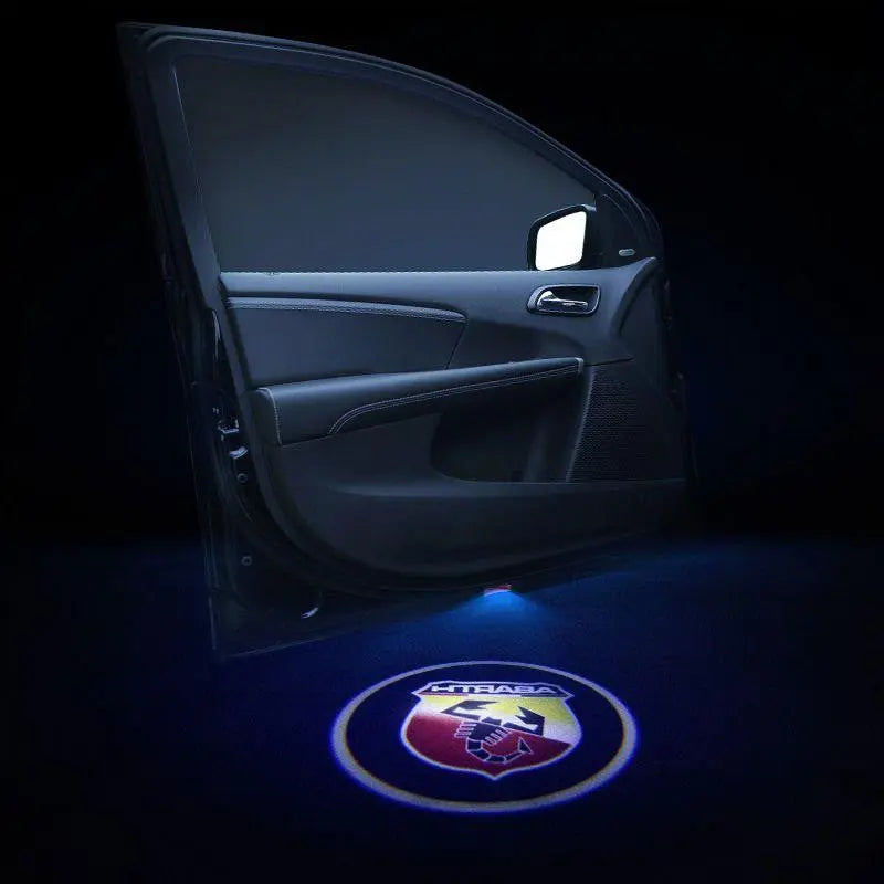 2pcs LED Car Door Courtesy Projector Laser Ghost Shadow Light For Abarth Logo - larahd