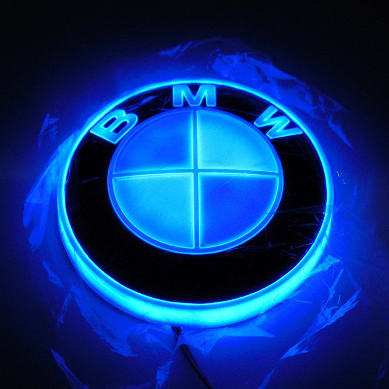 1 pcs 82mm Badge Background LED Light Emblem Logo sticker For BMW 3 4 5 6 7 X M Z Series - larahd