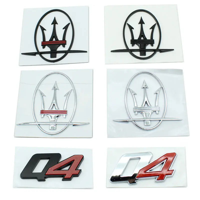2pcs 3D ABS Stickers Decals Emblem Badge For Maserati Ghibli Granturismo Levante - larahd