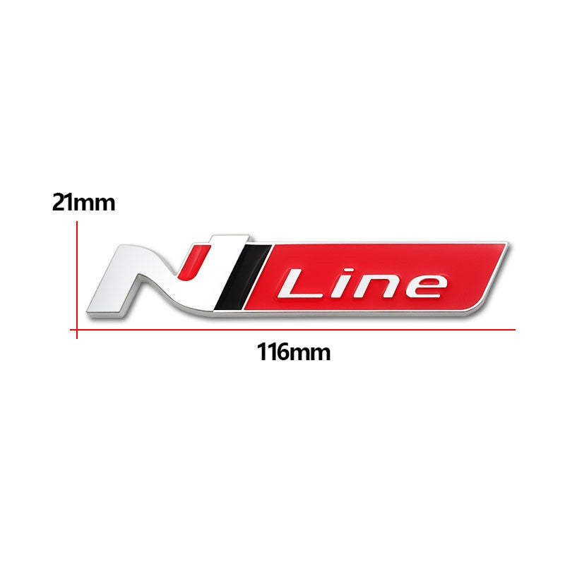 1x 3D Metal N NLINE N Line Badge Emblem Grille for Hyundai Front Hood - larahd