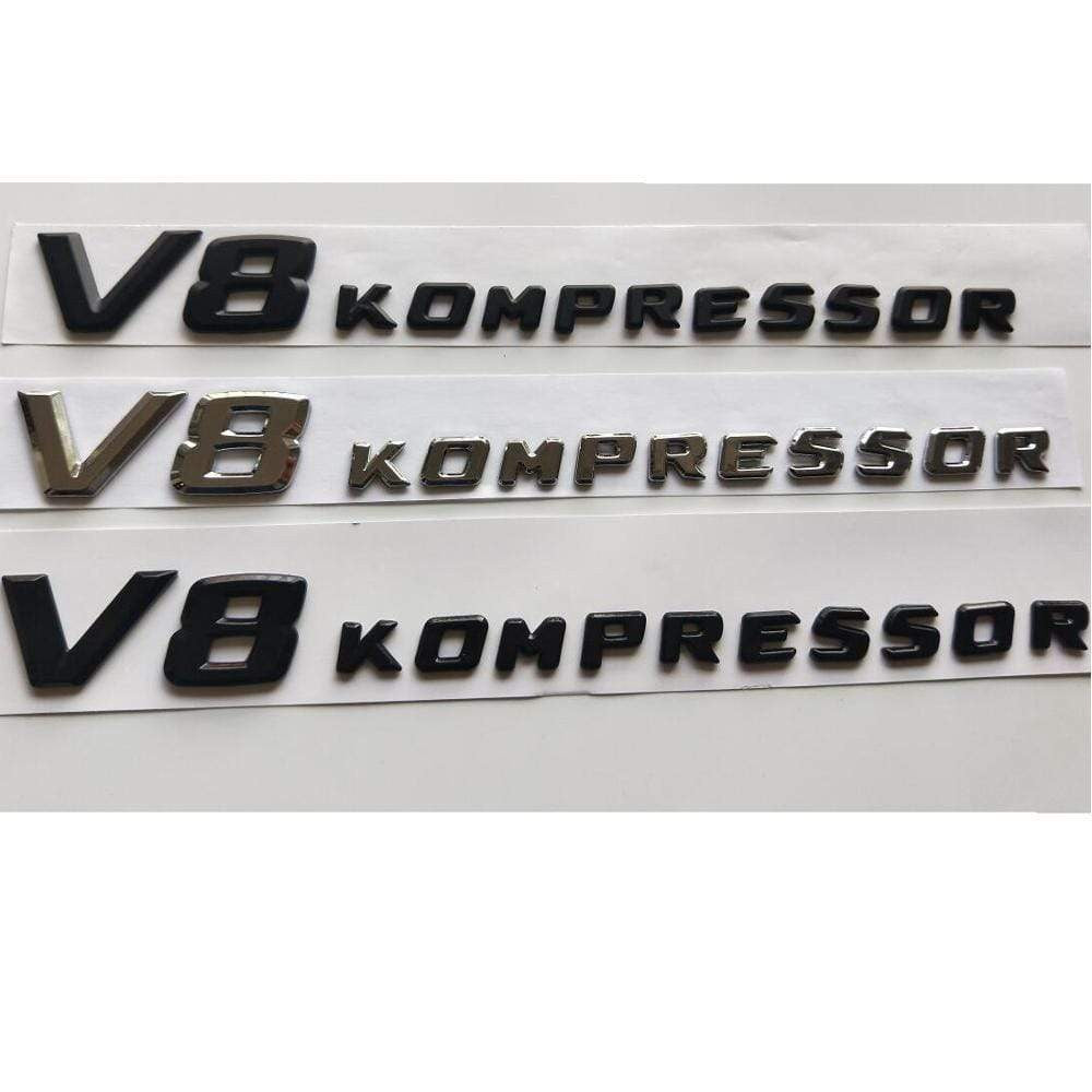 V8 KOMPRESSOR Letters Badge Emblem Emblems Decal Sticker for Mercedes Benz AMG V8KOMPRESSOR - larahd