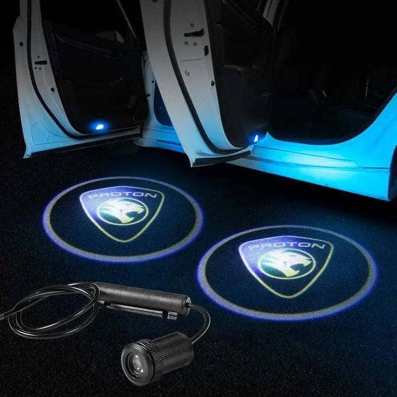 2pcs LED Car Door Courtesy Projector Laser Ghost Shadow Light For PROTON Logo - larahd