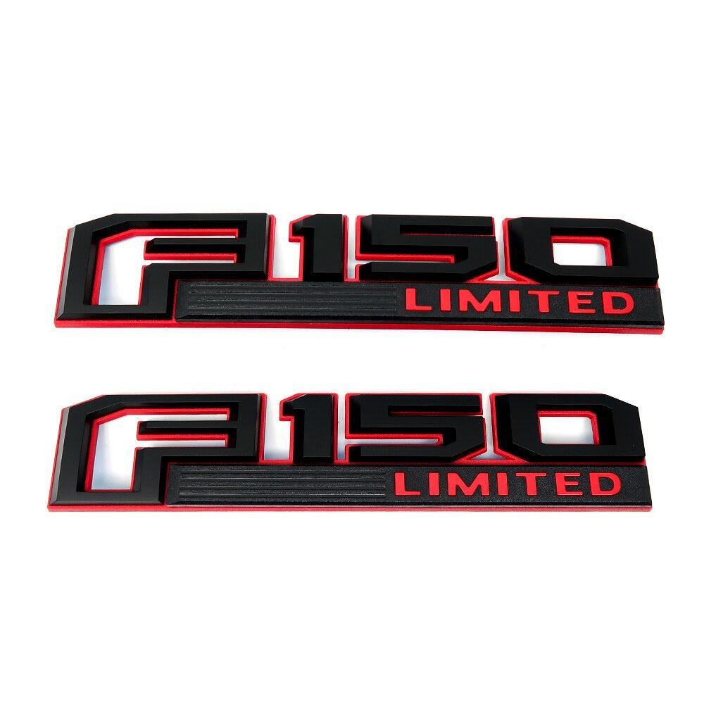 2pcs Ford F150 F150 LARIAT LIMITED PLATINUM XLT Fender Emblems Drivers Side Rear Sticker - larahd