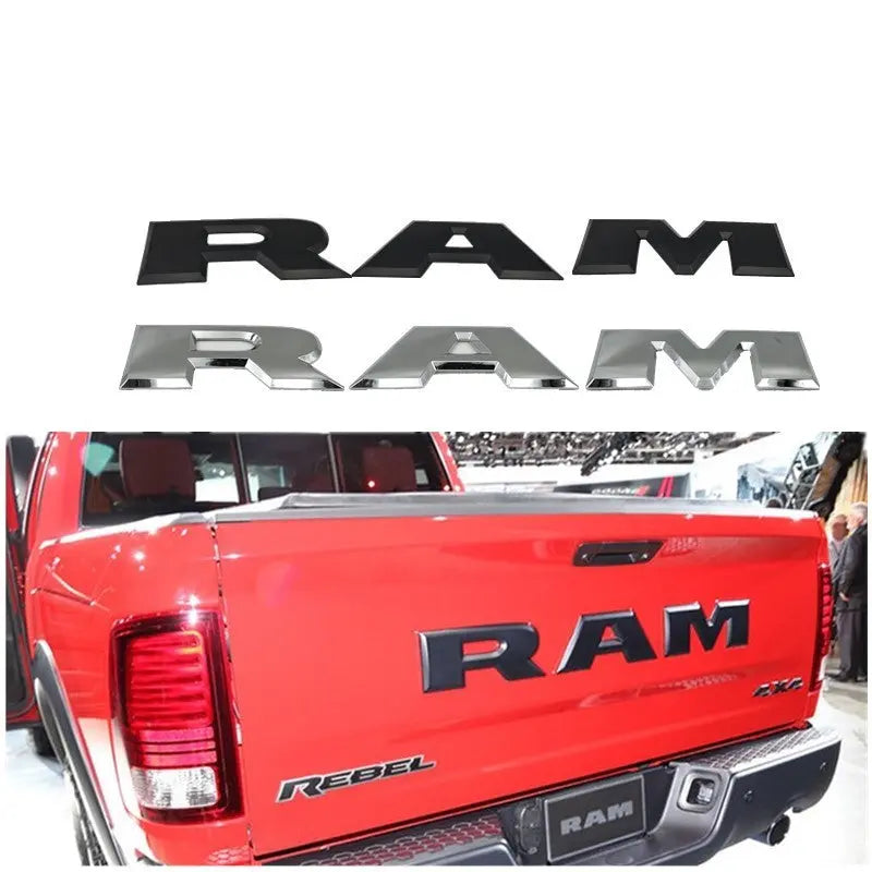 Tailgate 3D RAM For 2014&UP Ram 1500 2500 3500 Tailgate Letters Emblem Decal ABS Inserts - larahd